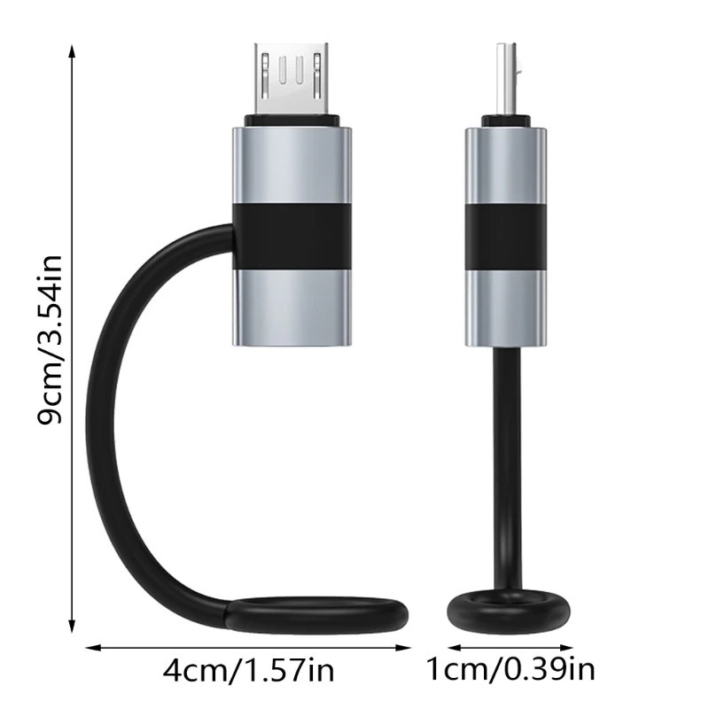 Conversor carregamento rápido Adaptador sincronização dados 480Mbps USB/USB 5Pin macho para USB C