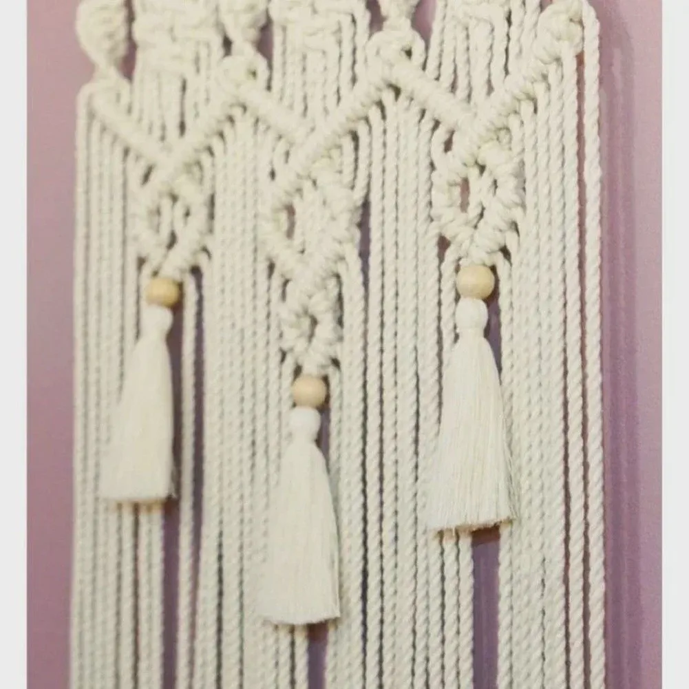 Woven Tapestry Curtain for Wedding Backdrop Bohemian Room Divider Natural Cotton Rope Wall Hanging Event Decor