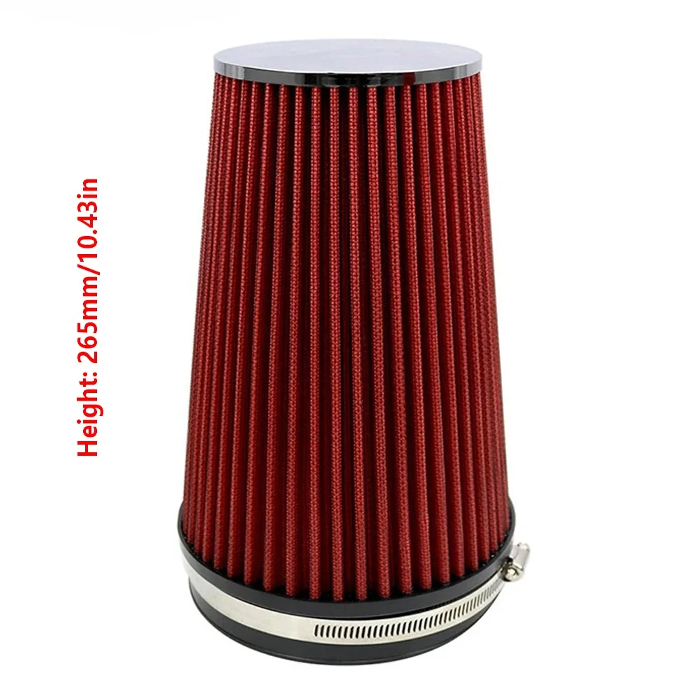 Intake Air Filter 6 Inch 265mm Short Long High Flow Racing Performance Cone Airfilter for KN Car Accessories