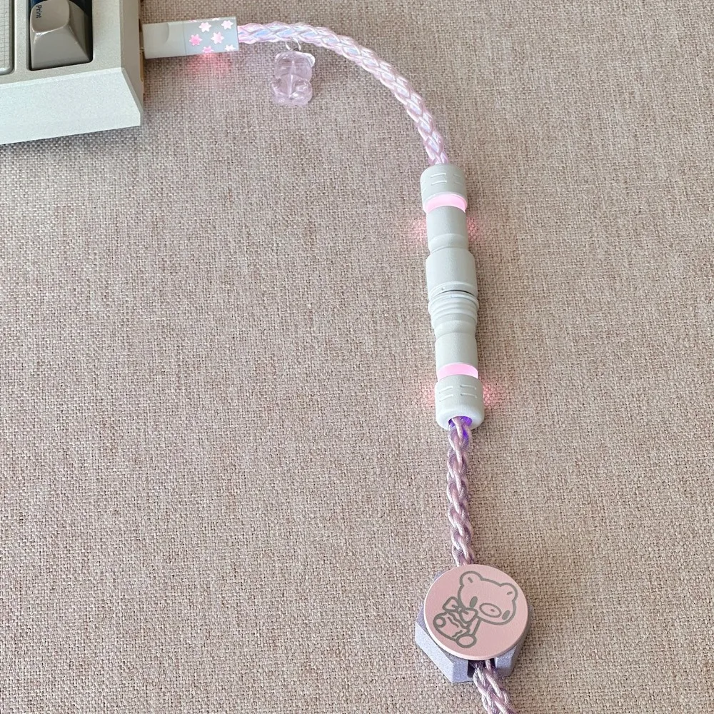 UNKNOWN ERROR D37 Silver Plated Single Crystal Copper Aviation Cable 8K Magnetic Keyboard Type-C To Usb-A Gaming Accessories