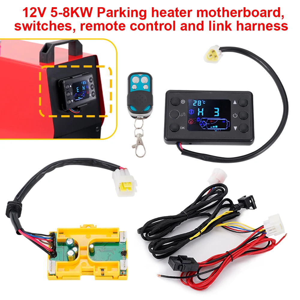 12V Parking Heater LCD Monitor Switch Control Controller Motherboard Air Diesel Universal Car Truck Van Boat Harness