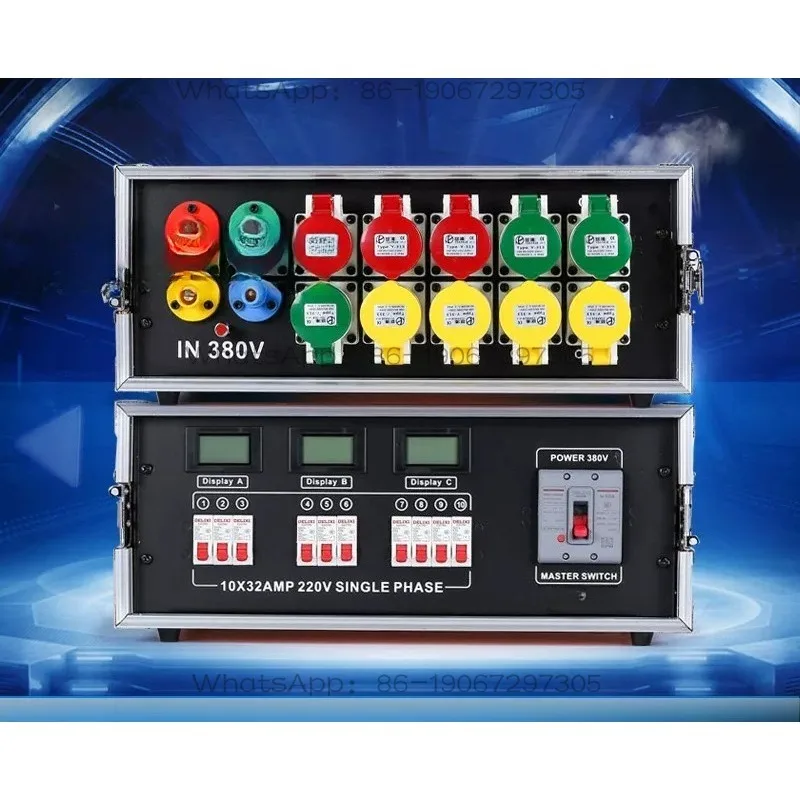 Stage lighting and audio LED large screen power distribution cabinet, power supply through box 10-way power plug-in