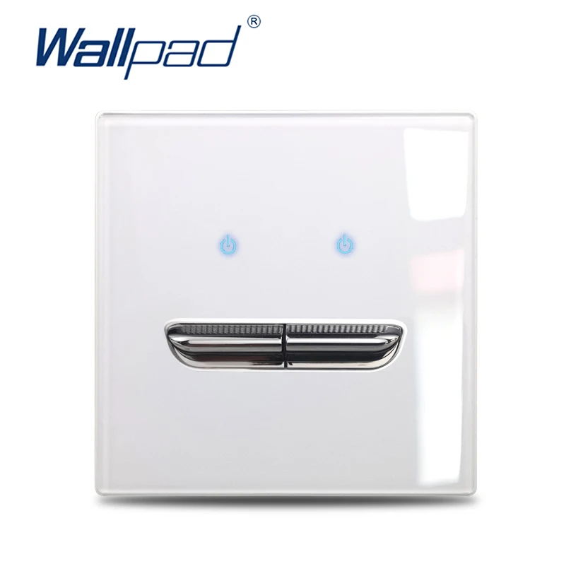 Wall Light Switch 1 2 3 4 Gang Tempered Glass Panel Blue LED Night Light White Black Gray Gold Pass Through Low Price image 3