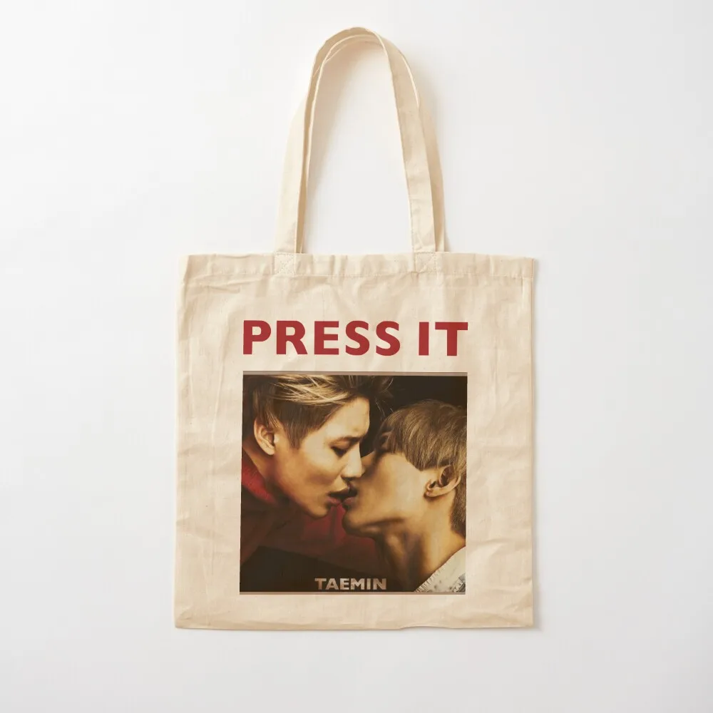 TAEMIN - PRESS IT Tote Bag foldable reusable bag personalized reusable shopping bags canvas bags Canvas