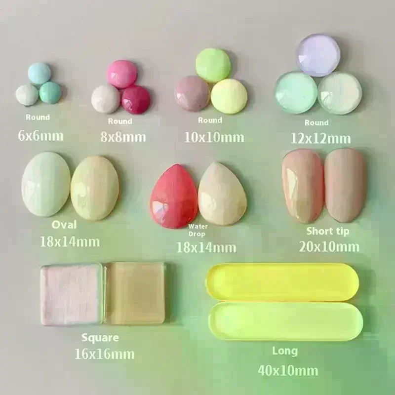Mini Glass Color Card Manicure Bean Color Card Nail Polish Glue Plate Nail Polish High Transparent 3D Round Bead Manicure Tool
