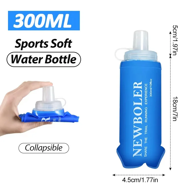 NEWBOLER TPU Outdoor Sport Klappbare Weiche Flasche Trinken Tragbare Wasserflasche für Laufen Camping Wandern Fahrrad Fitness Wasserbeutel