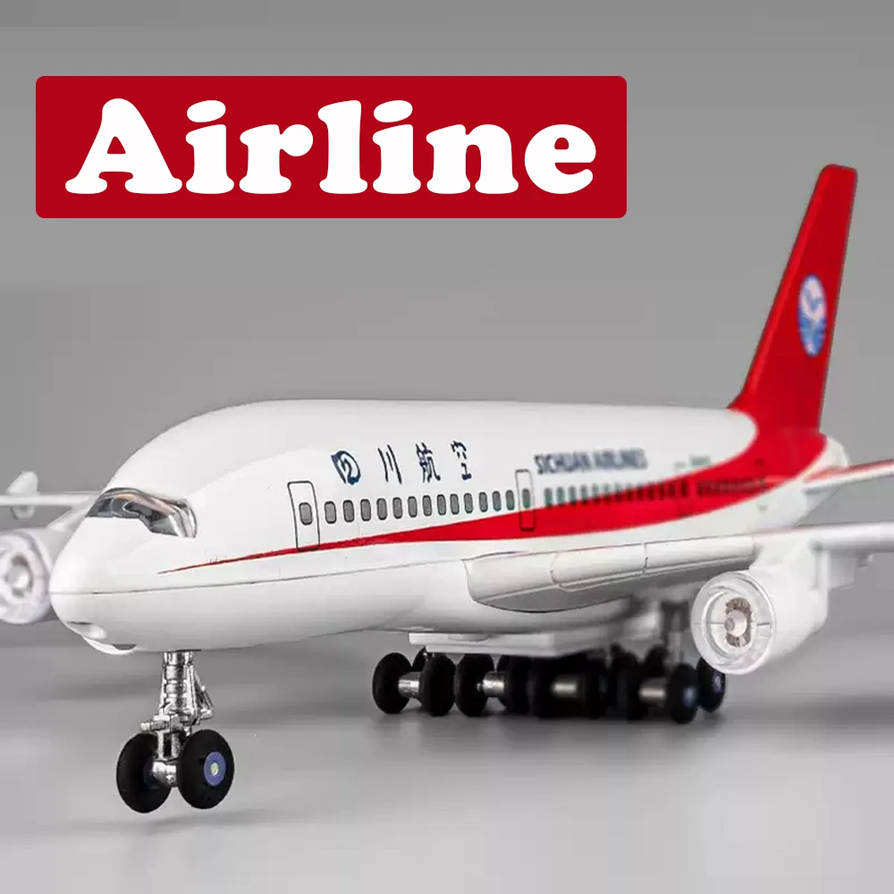 Große Größe 1:32 China Eastern Airlines A380 Sichuan Airline Legierung Diecast Auto Modell Spielzeug Sound Licht Zurückziehen Kinder Geburtstag Geschenk
