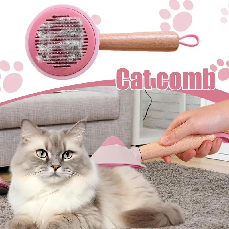 แปรง Deshedder สําหรับสุนัข Dematting หวีเบาๆลบหวีผม Tangled Undercoat หลวมพร้อมปุ่มปลดล้างง่าย