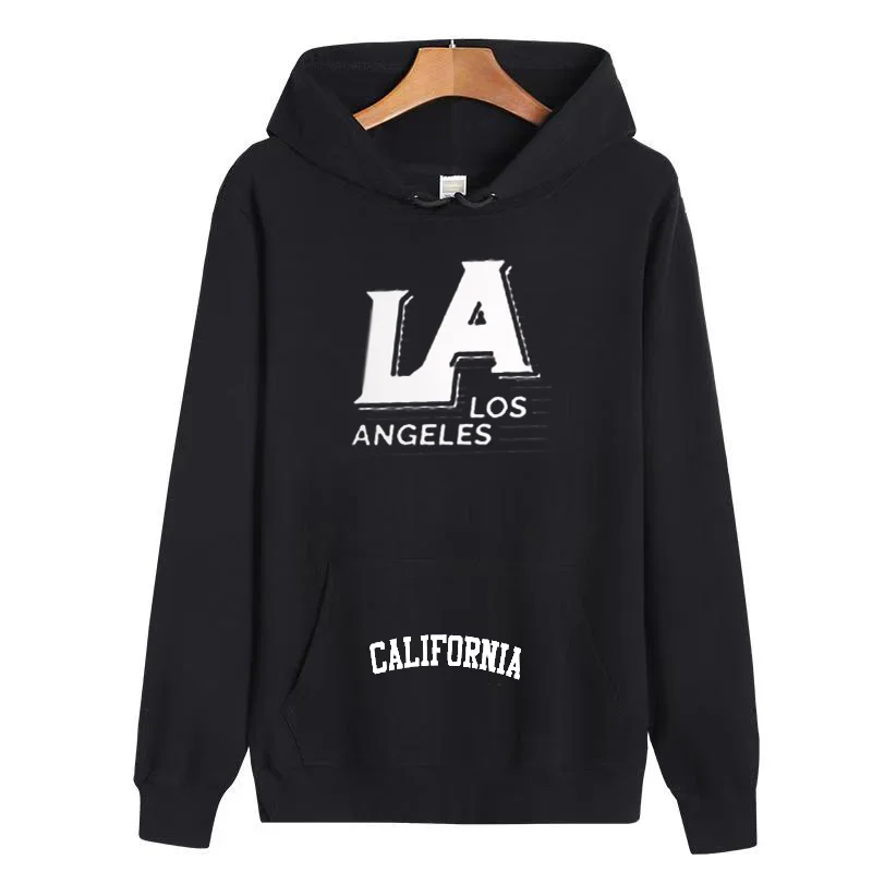 The LA creative letter pattern stylish long-sleeved pullover is suitable for daily casual wear and sporty styling.