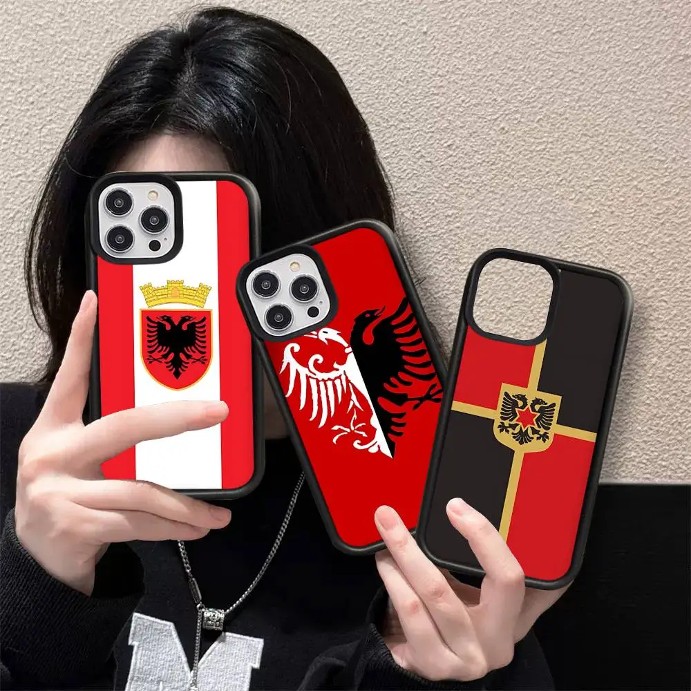 

Classic Albanians Flag Phone Case For IPhone 17 16 Pro Max 11 12 13 14 15 Hard PC+TPU Bracket Back Cover