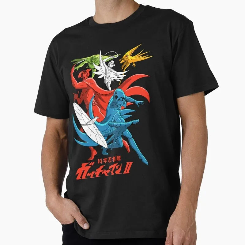 Kagaku Ninja-Tai Gatchaman Science Ninja Team Unisex Graphic T-shirt Vintage 70s Anime Battle of the Planets G-Force Fan Tops