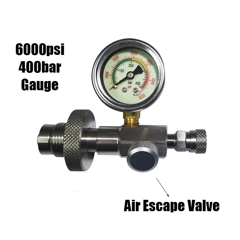 Neuer HPA Air DIN Dive Cylinder Decanting Equalising Fill Station Druckschlauch und Manometer Dual 232 und 300 Bar