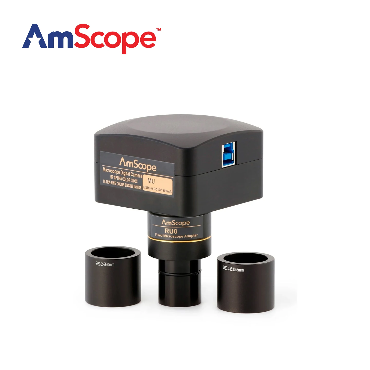 AmScope MU Series USB 3.0 CMOS C-Mount Microscope Camera with Reduction Lens