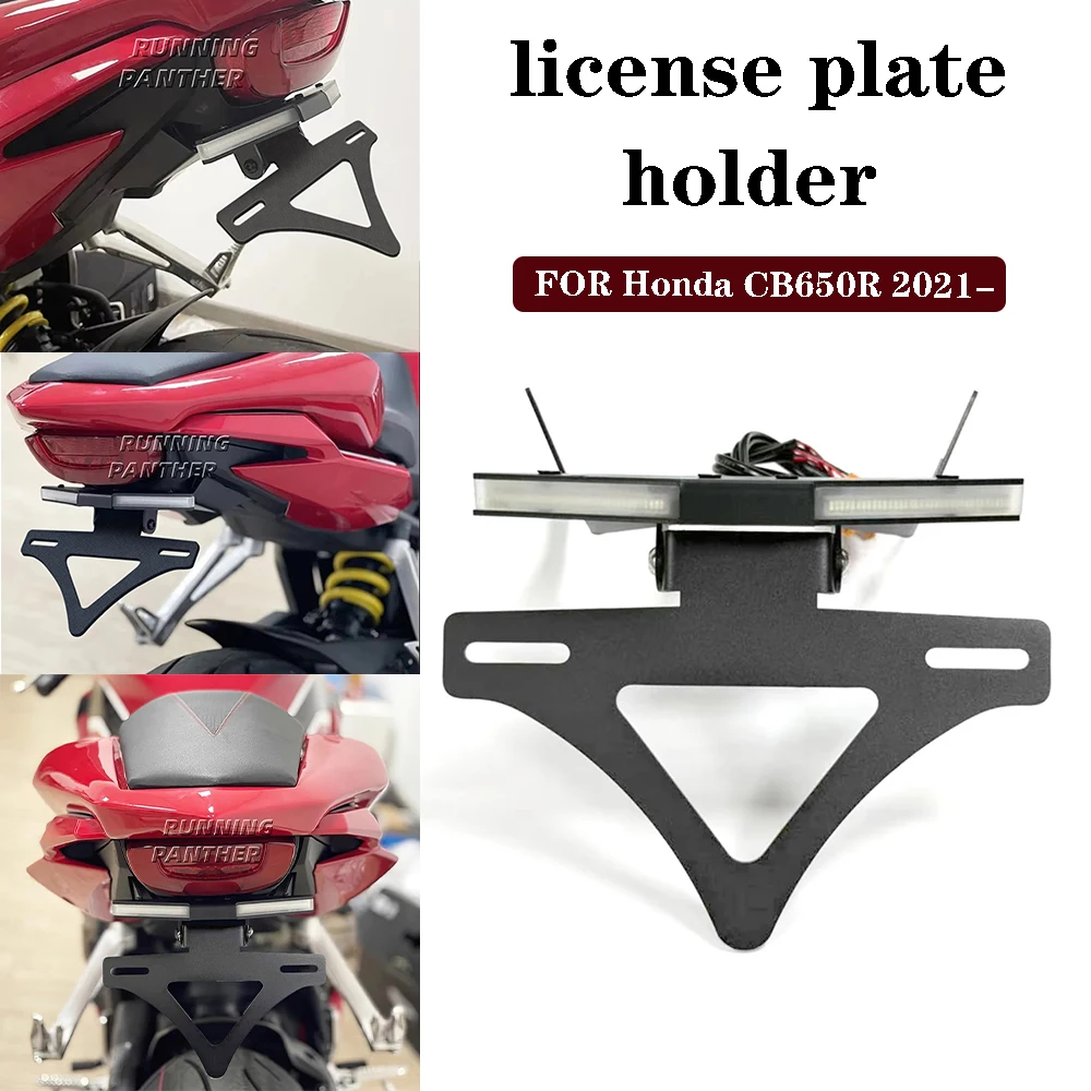 

For Honda CB650R 2021- New Motorcycle license plate holder turn signal integrated license plate holder short tail Accessories