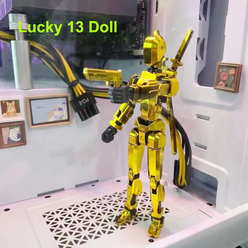 New Gold-plated Magnetic Robot Doll Creative DIY Full Body Multi-joint Movable Stunt Doll Children's Toys Adult Decompression