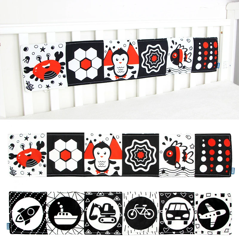 ของเล่นเด็ก0 12เดือน Sensory ผ้าสีดำสีขาวสีแดงปูสัตว์ Koala Quiet Book Montessori หนังสือเด็กทารกแรกเกิดเตียงกันชน