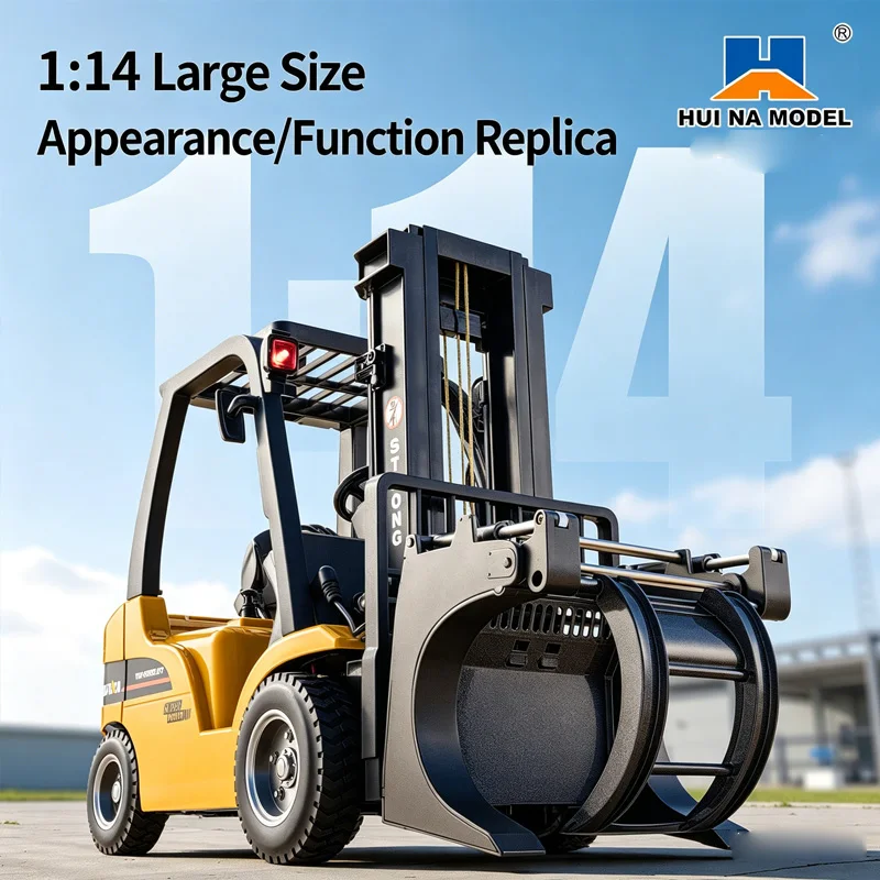 Huina 1:14 alloy remote control car 14 channel electric boy excavator shovel forklift crane dump truck model toy flatbed truck