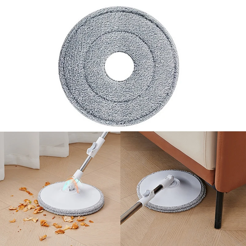【YA】25cm Round Mop Head Cloth Spin Wring For Cleaning Floors Pad Home Replacement Universal Accessories 360 Rotating  Towels