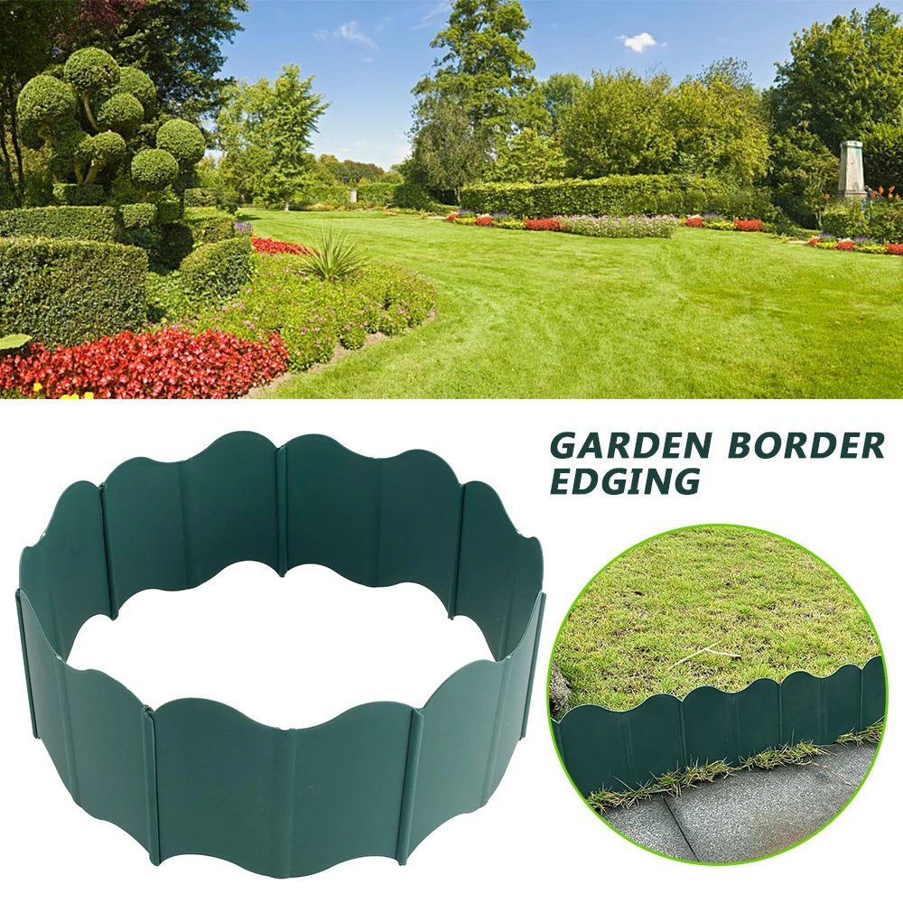 Flower Bed Edging Plastic Garden Fence DIY Brick Effect Landscaping Edging Decorative Reusable Plant Border Stone Effect Edging