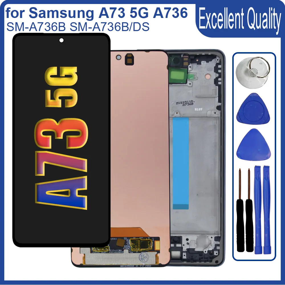 

AMOLED LCD for Samsung Galaxy A73 5G A736B LCD Display Touch Screen Digitizer Replacement for Samsung A736 SM-A736B/DS Display