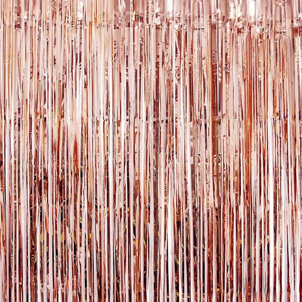 Cortina de seda de lluvia gruesa para decoración de pared de fondo de fiesta, múltiples opciones de color para bodas y cumpleaños
