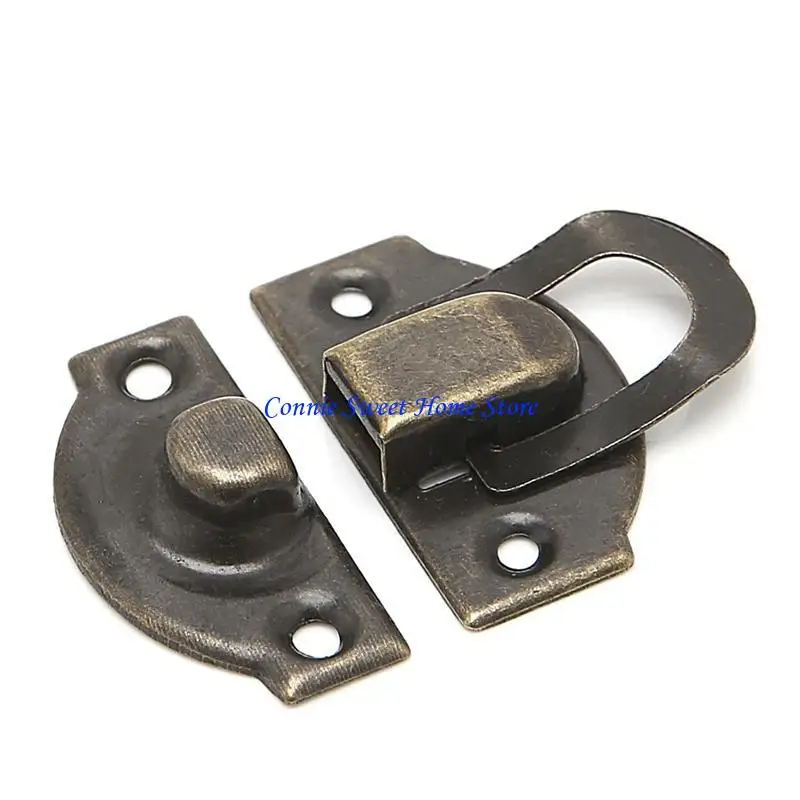 LXAF 10x Antique Metal Lock Catch Curved Buckle Horn Clasp Hook Gift Jewelry Box Padl