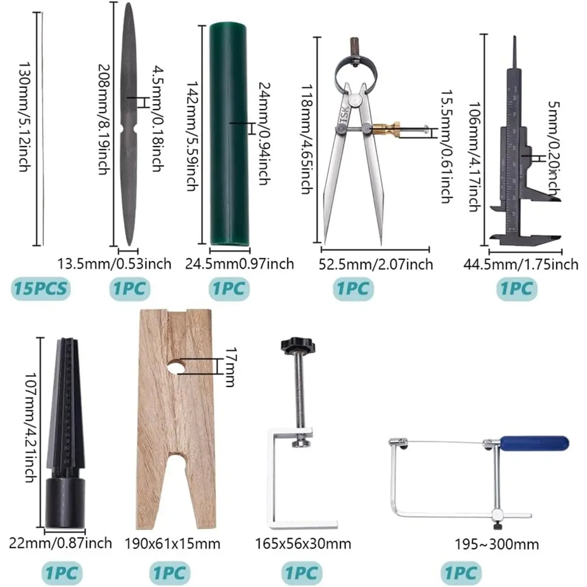 AA25 8 Styles Jewelers Wax Ring Carving Tool Kit Lost Wax Kit with Blades Wax Ring Sizer Jewelers Wax File Bench Pin