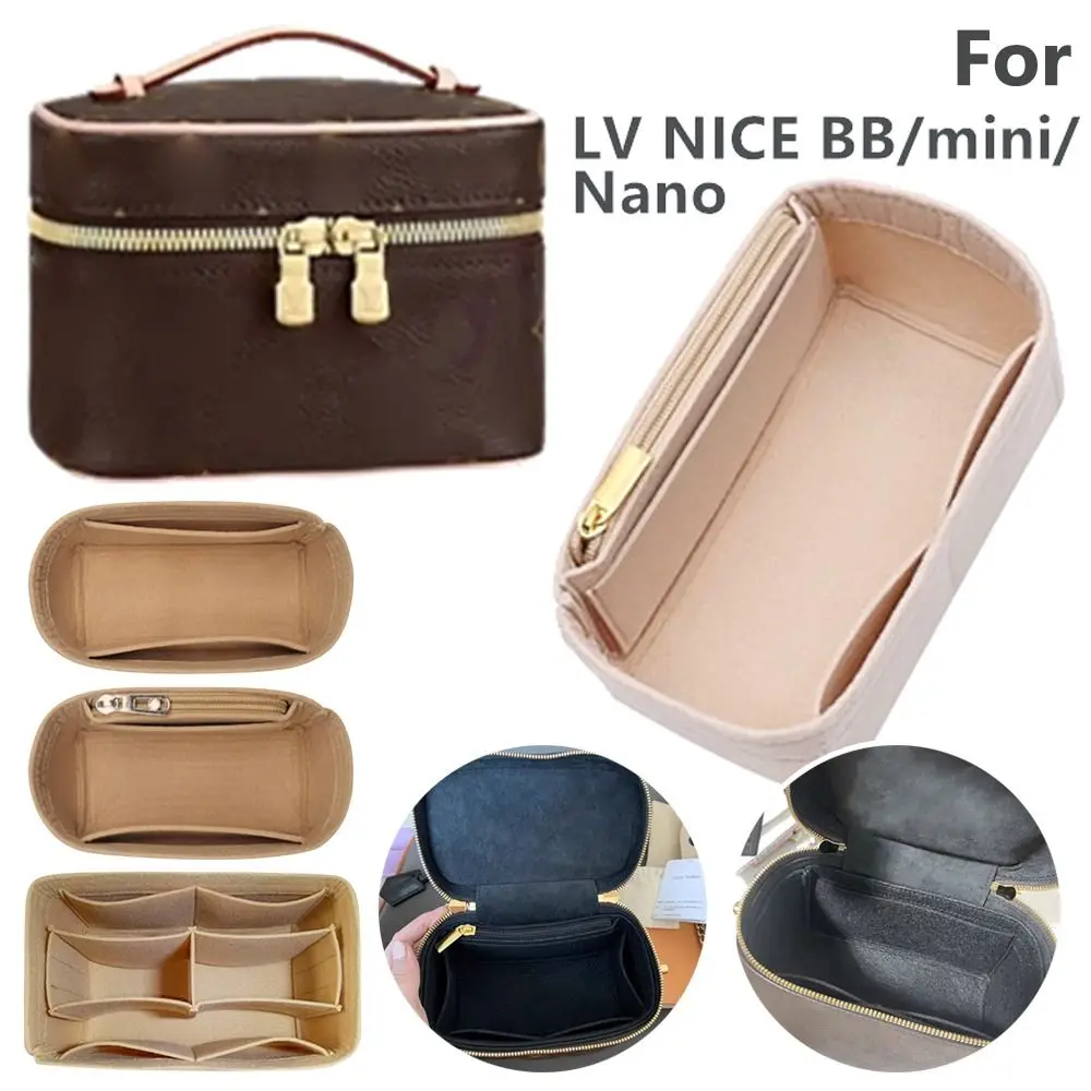 Durable Felt Handbag Insert Bag Storage Organization Purse Liner Bag Support Portable Internal Bag for For LV Nice Nano/Mini/BB