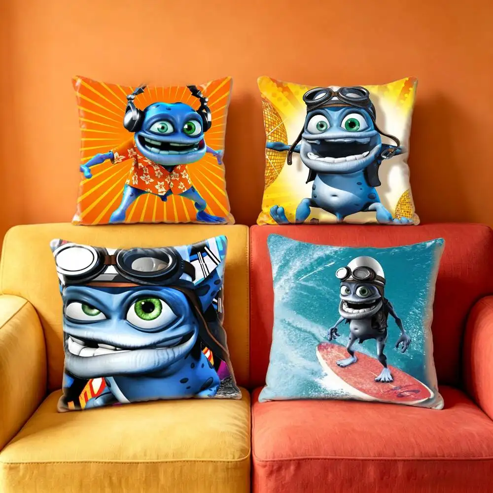 C-Crazy Frog DJ Ding D-Ding  Pillow Case Anti-dustmite Pillowcase Invisible zipper silky Sofa cushion cover for bedroom