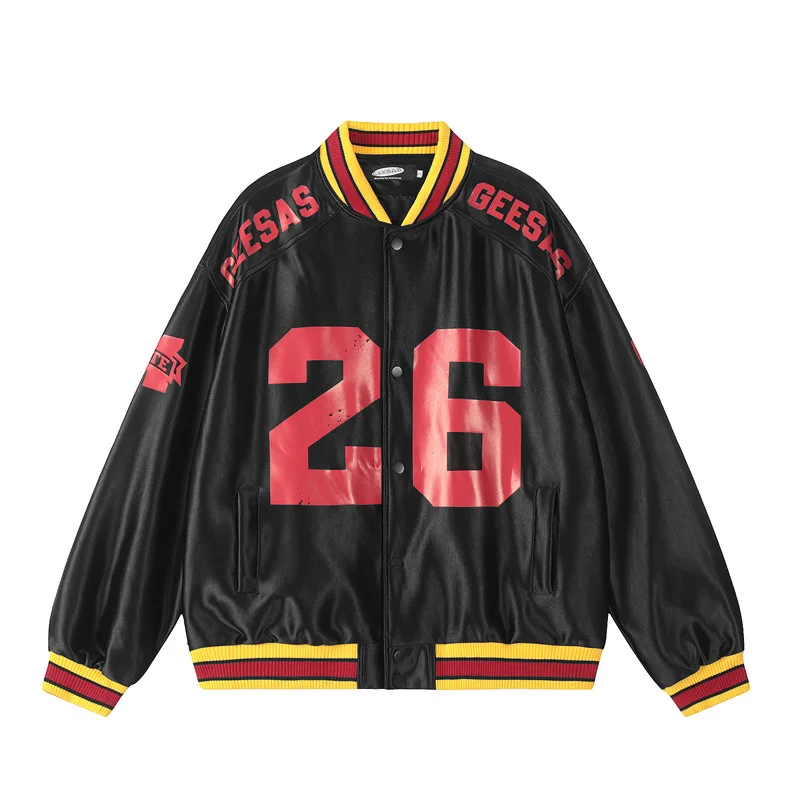 2025 Spring Varsity Jacket Men Letter Printed Baseball Jackets Mens Harajuku Streetwear Hip Hop Oversized Jacket