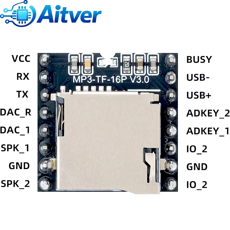 DFPlayer Mini MP3 Player Module V3.0 16P TF Card Audio Voice Board UART Serial Control for Arduino image 3
