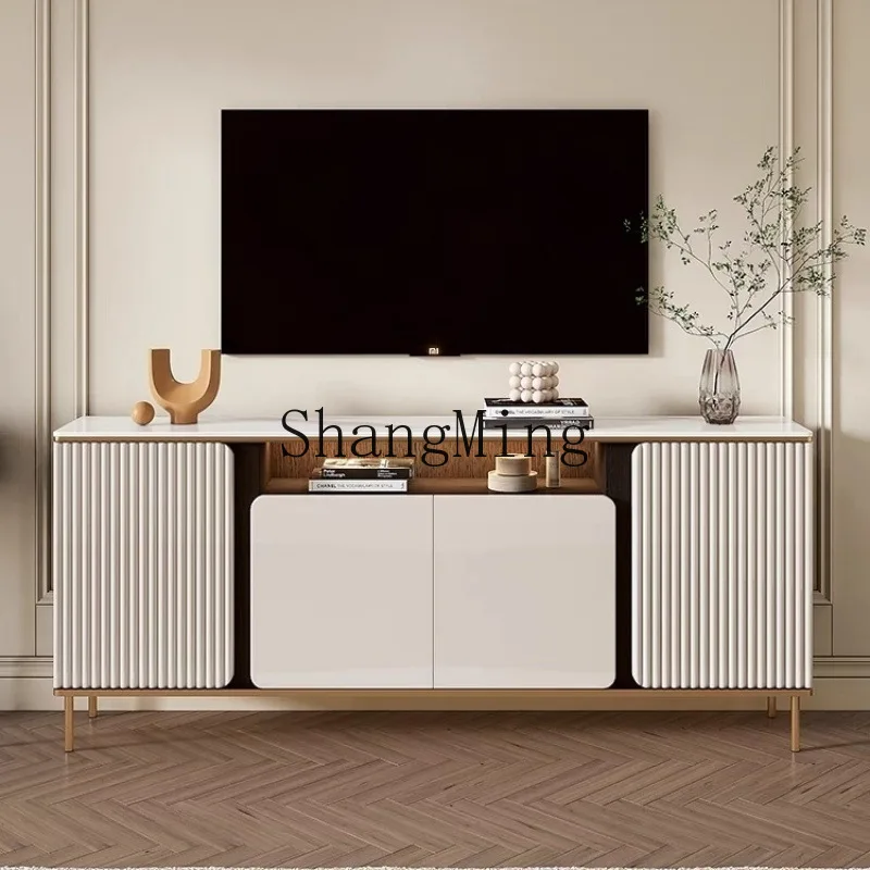 

FG rock slab bedroom TV cabinet simple modern high light luxury ultra-thin simple storage cabinet