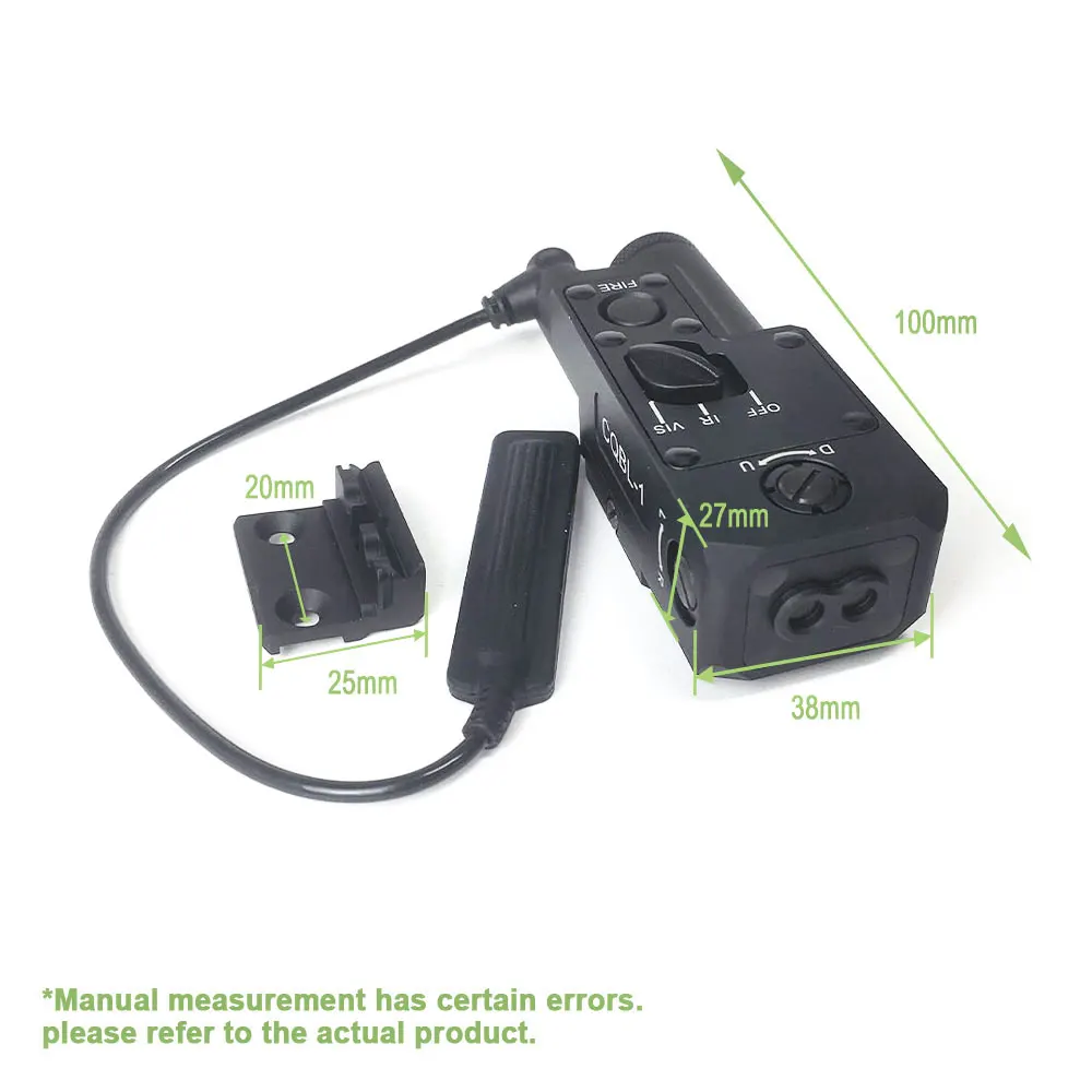 Metal CQBL-1 Visible Green Red Laser with IR Lasers Aiming Indicator Pointer with Remote Pressure Switch