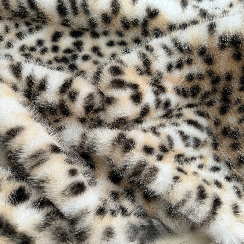 2cm High-grade Imitation Mink Leopard Fur Plush Fabric Large Fur Animal Clothing Fabric Casual High Street Lady Loose Outwears