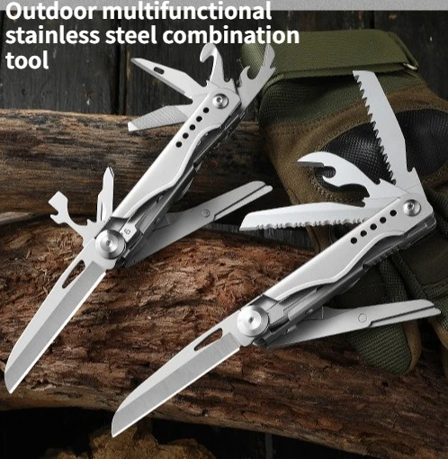 Outdoor Multifunctional Folding Knife with Window Breaker Portable Stainless Steel Sharp Combination Tool with Bottle Opener