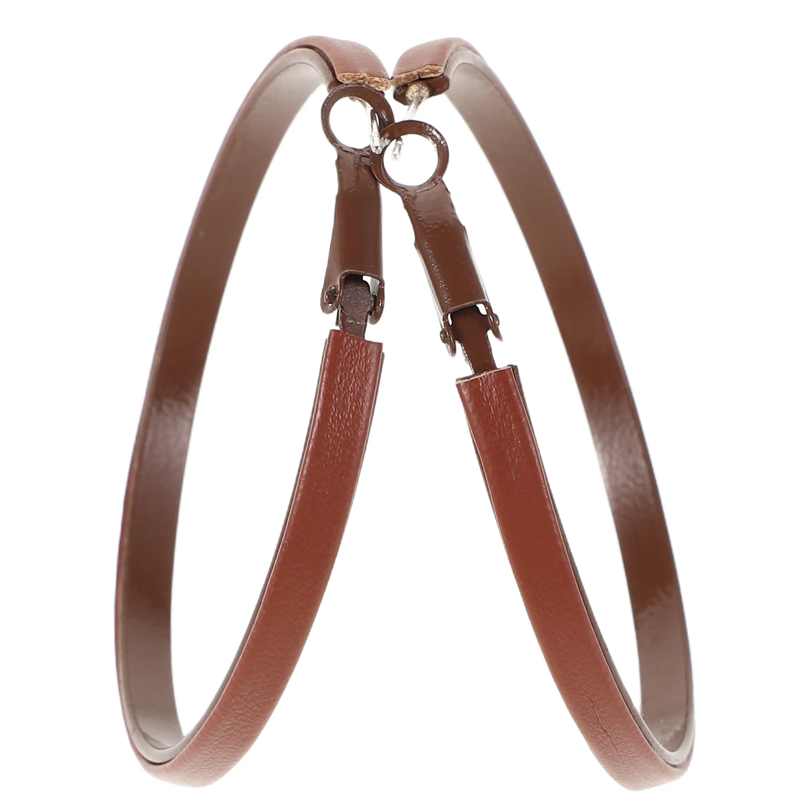 

Exaggerated Earrings Brown Women Cartilage Piercing Boho Dangle Hoop Fake Ear Cuffs Lightweight Comfortable