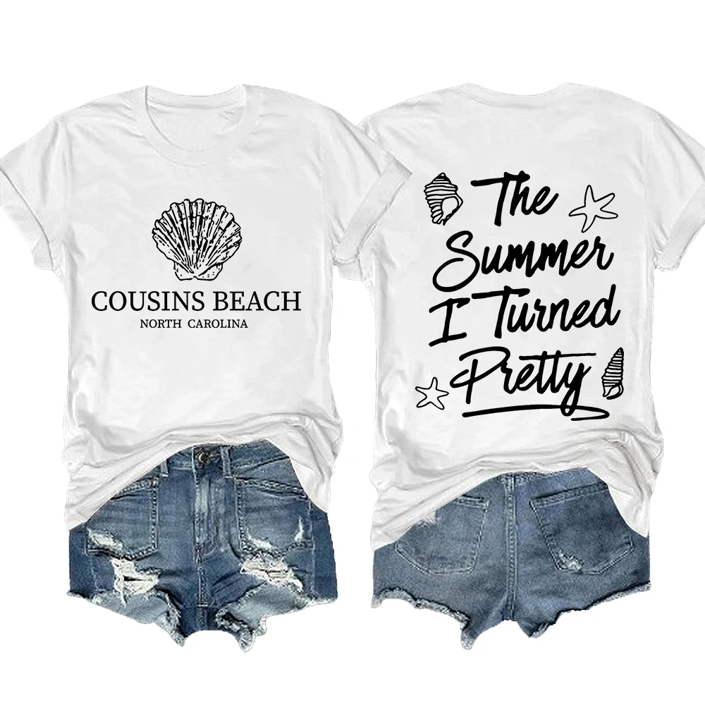 

Cousin Beach The Summer I Turned Pretty Short Sleeve Tee Cotton Casual T-shirt Fashionable Shirts