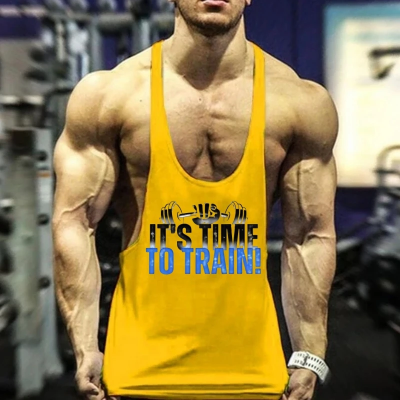 قميص بدون أكمام لصالة الألعاب الرياضية للرجال، سترة رياضية ضيقة قابلة للتنفس، سريعة الجفاف ومتينة بدون أكمام لكمال الأجسام