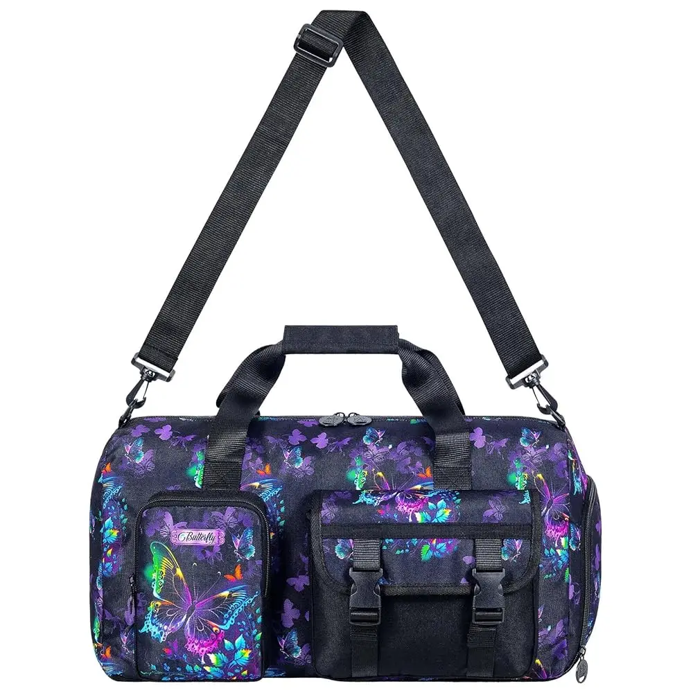 

Спортивная сумка для девочек 18 дюймов, водонепроницаемая, с отдельным отделением для обуви, для спортзала, школы, ночевки