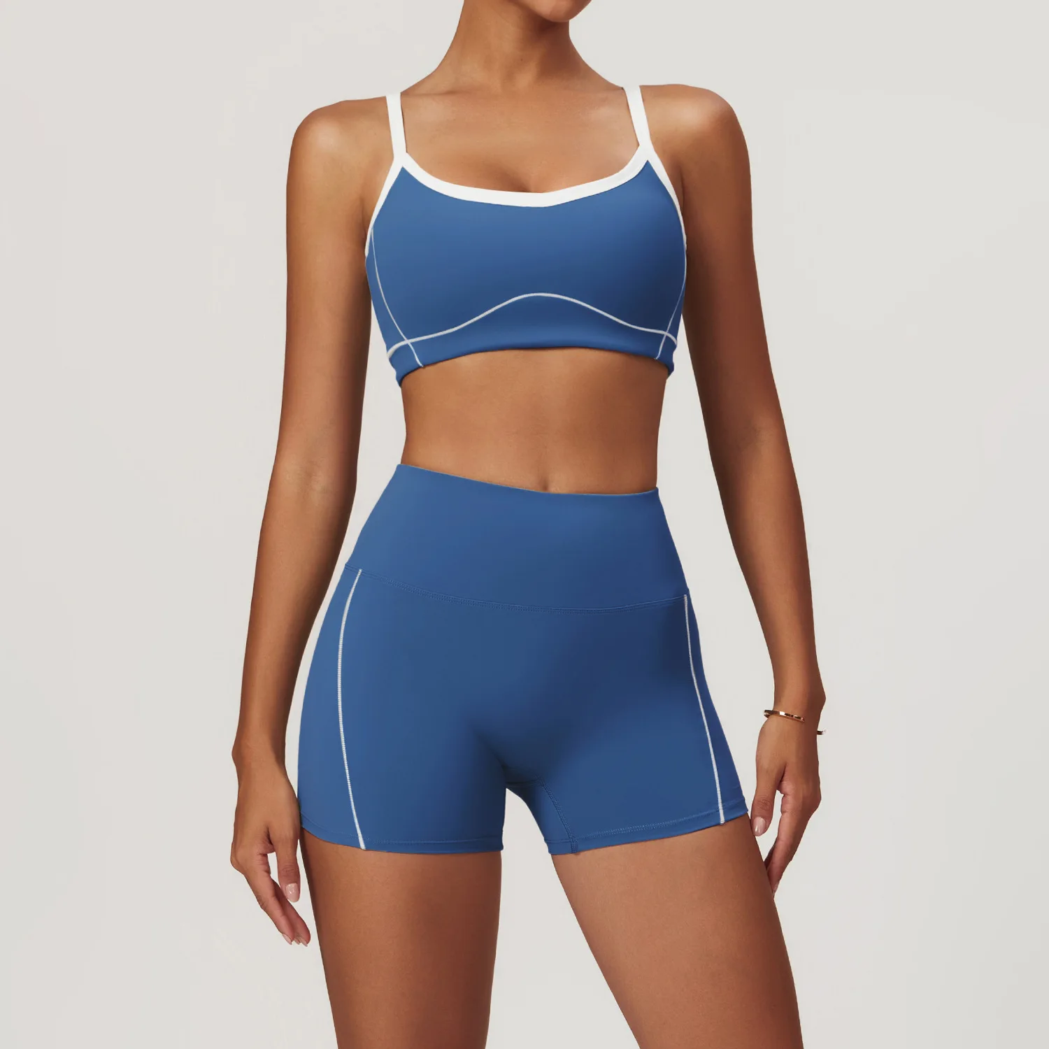 

Women Gym Sports Sets Bra with Pad and Shorts Gym Biker Running Outdoor Training Yoga Suits Good Elastic Athletic Leggins Tights