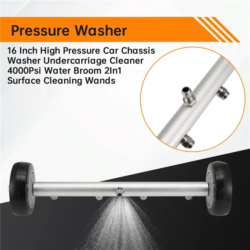 [HOT!】 16 Inch High Pressure Car Chassis Washer Undercarriage Cleaner 4000Psi Water Broom 2In1 Surface Cleaning Wands