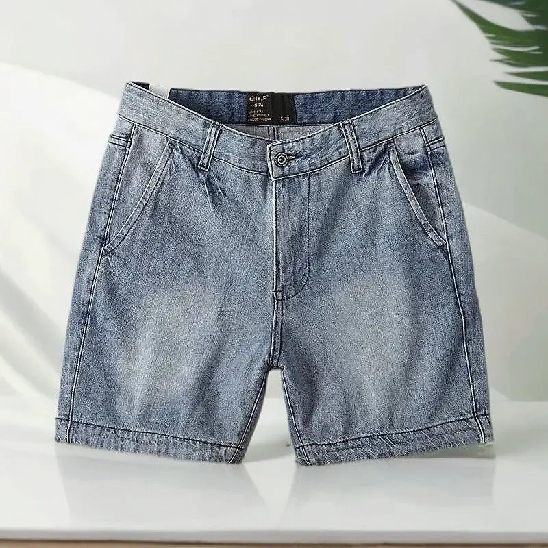 

Retro Summer Pants 2026 Men's Pants Denim Shorts Casual Loose Men's Korean Trendy Brand Half Short Pants Menswear Clothing