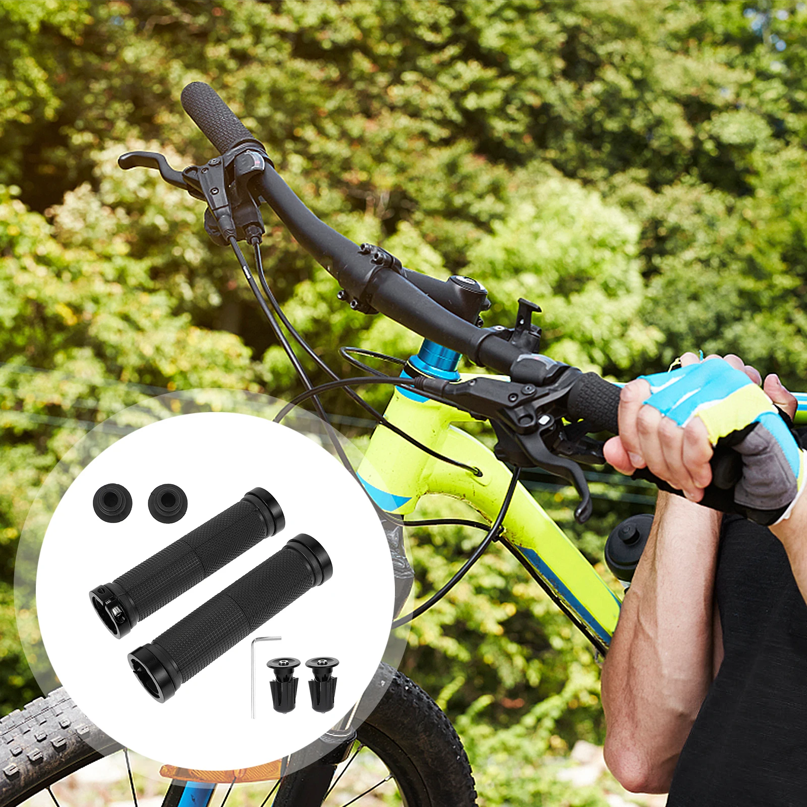 

Bicycle Handlebar Grips Cover Sleeve Abs Mountain Bike Accessories Shockproof Nonslip Firm Durable Riding Protection Long Time