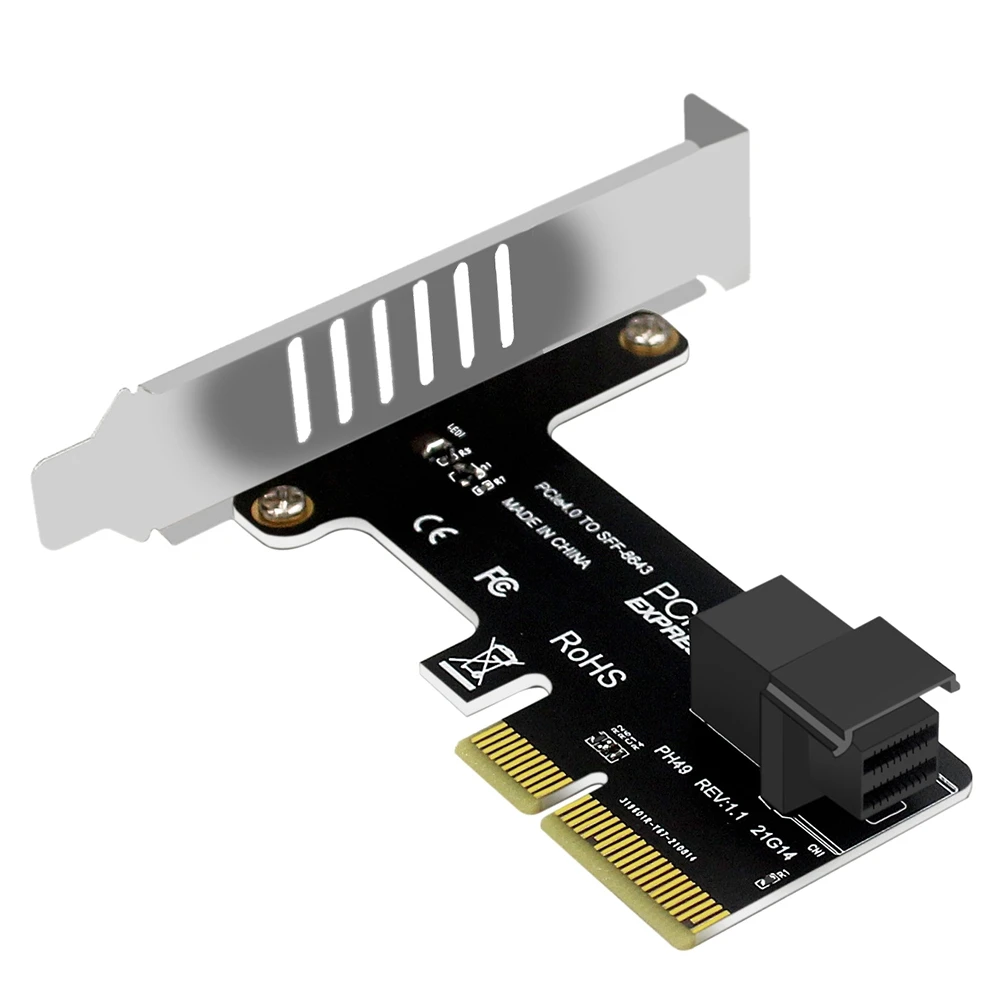 

Riser Card Pcie to SFF-8643 Expansion Card Nvme SSD Solid State Hard Disk Half Height Baffle for Slots Pci-E X4/X8/X16