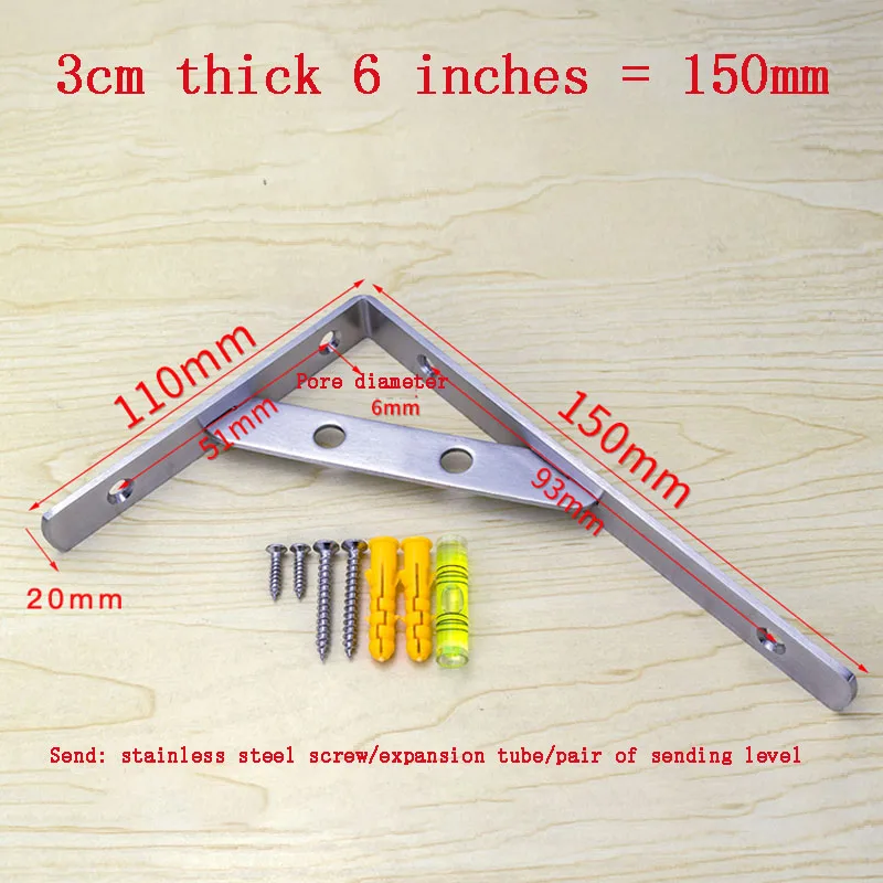 Thickened Stainless Steel Triangular Bracket Rack Support Rack Load-bearing Wall Support Shelf Bracket Wall Partition