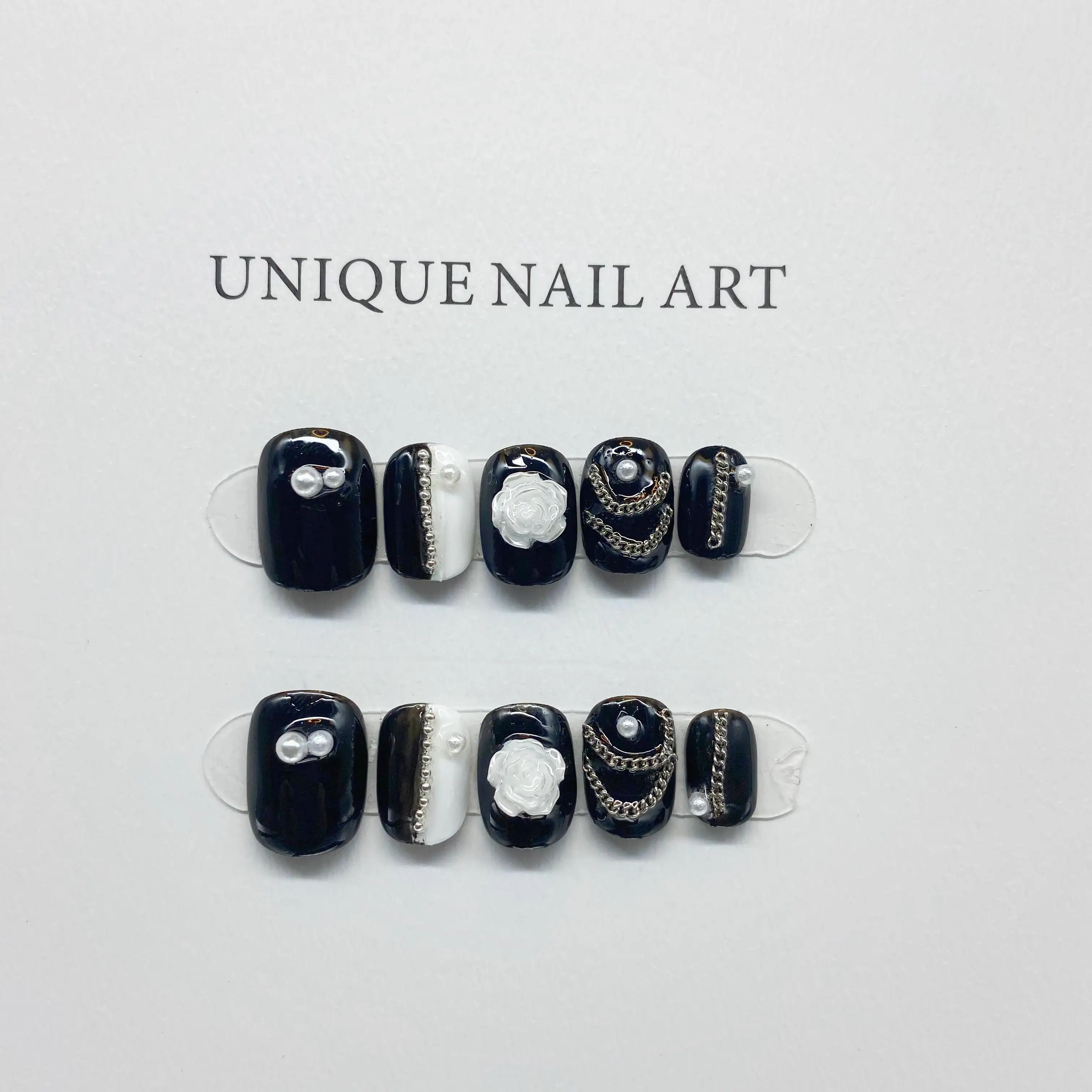 Petites poignées de fleurs blanches légères, perle courte de luxe, amovibles, réutilisables, de haute qualité, élégantes, faites à la main, presse, N64.