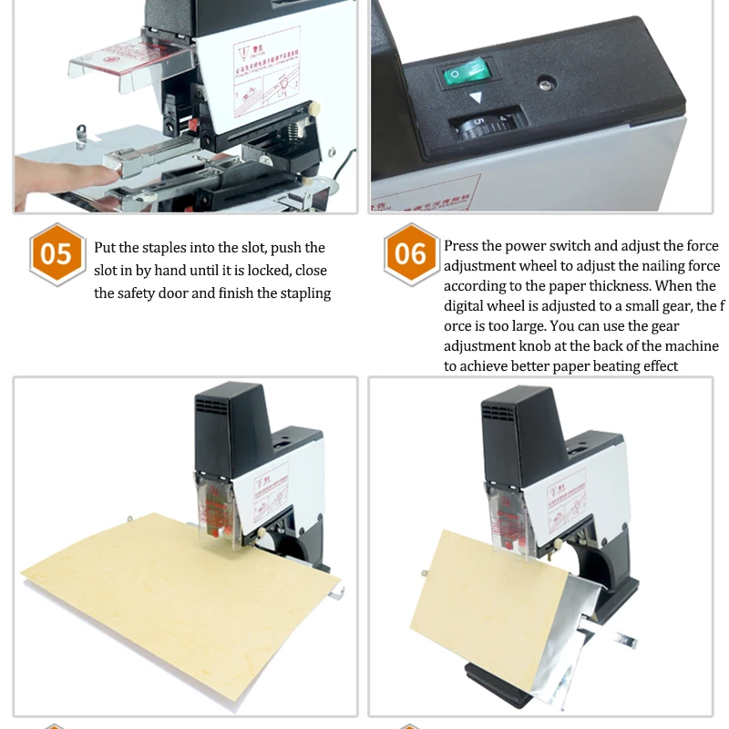 Electric Flat Binding Machine Saddle Stapler Paper Book Document Binding Machine Teaching and Research Data Binding Stationery