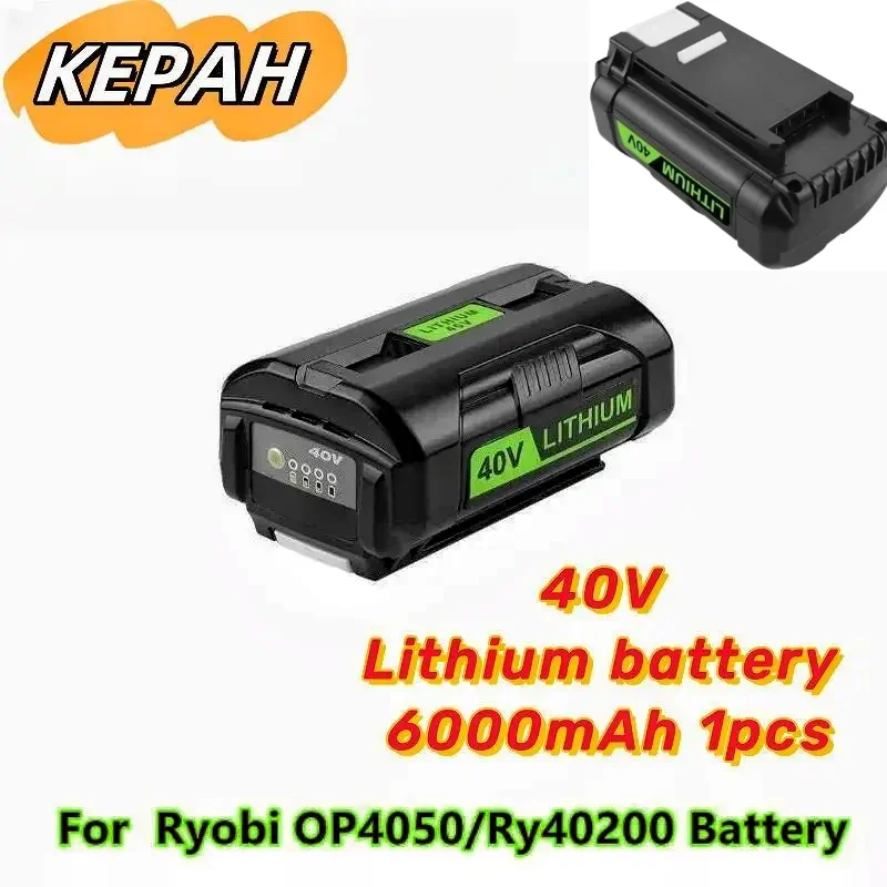 New 40V6AH high-power lithium battery, suitable  Ryobi RY40200 tool batteries OP4050 OP4026, RY40430 RY40770, Ryobi RY OP series