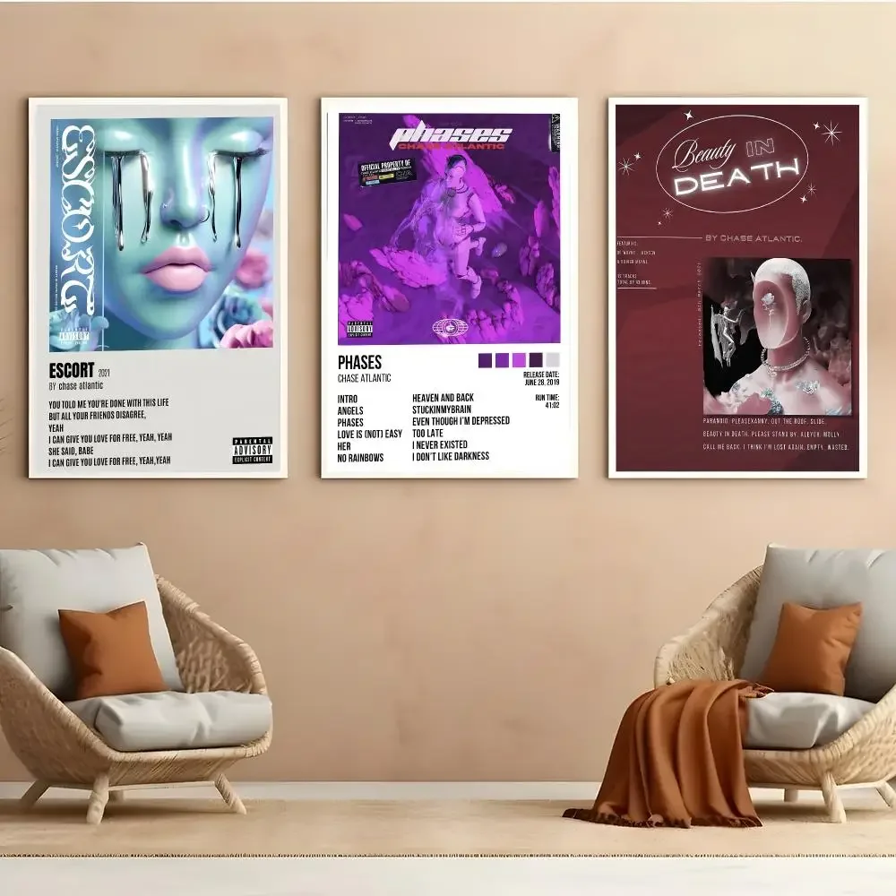 Band C-Chase Atlantic Album Cover Poster Peel And Stick Matte PVC Easy Apply Removable Waterproof Frameless Home Decor
