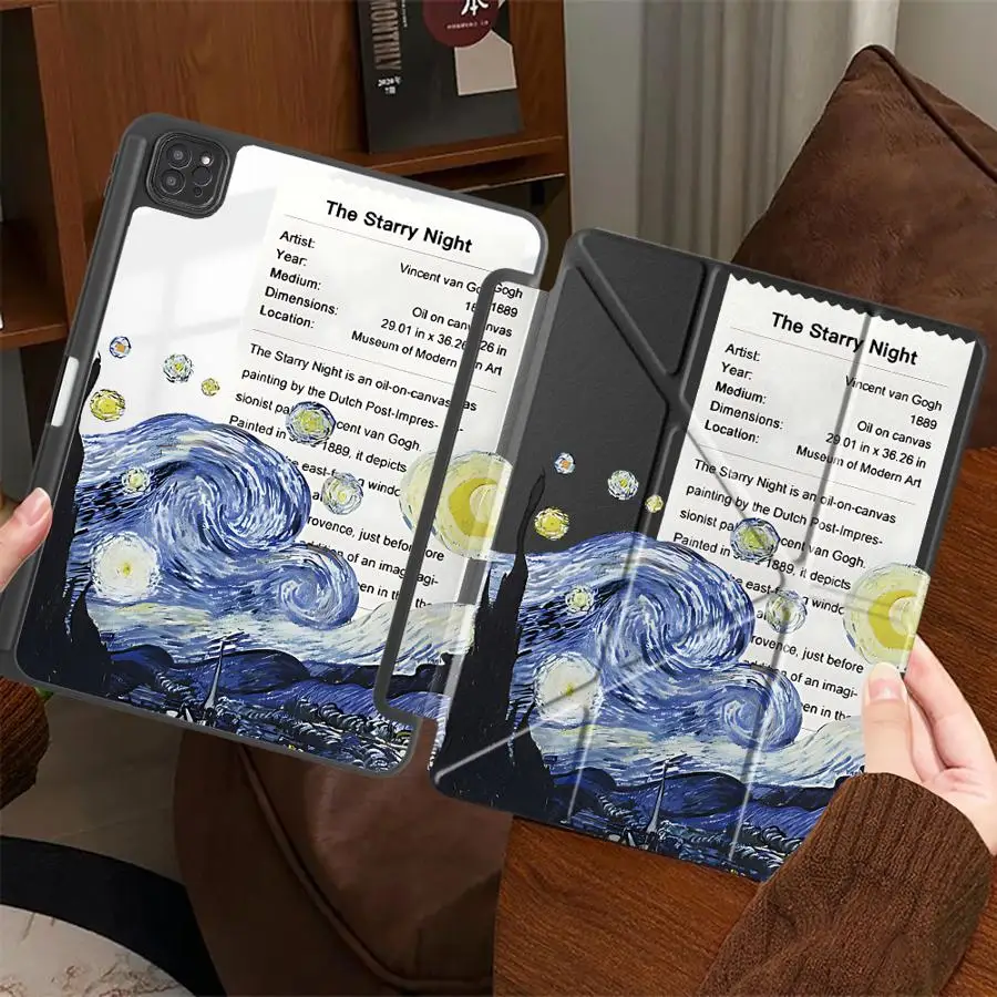 

Чехол-подставка для планшета с узором «Звездная ночь» для iPad Pro 11-го, 10-го, 9-го, 8-го, 7-го поколений, 12.9 дюймов, 2025 Air 4, 5, M3, M2, 1, 2, M4